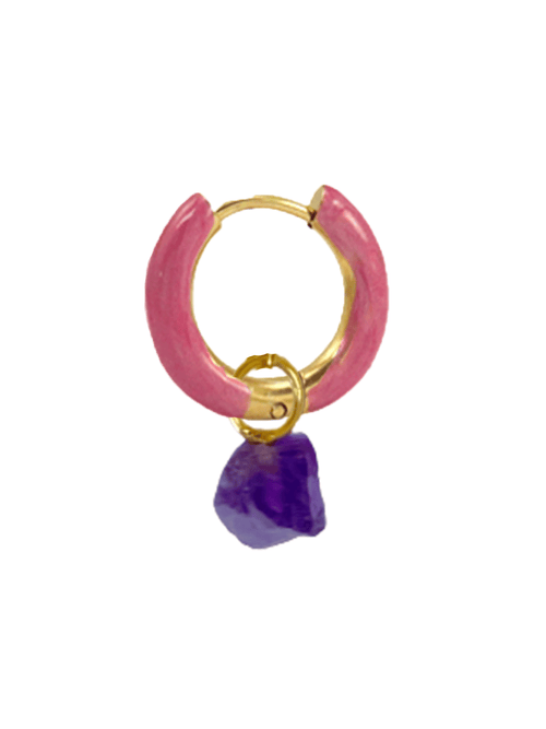 Radiante Pink Crystal Hoop