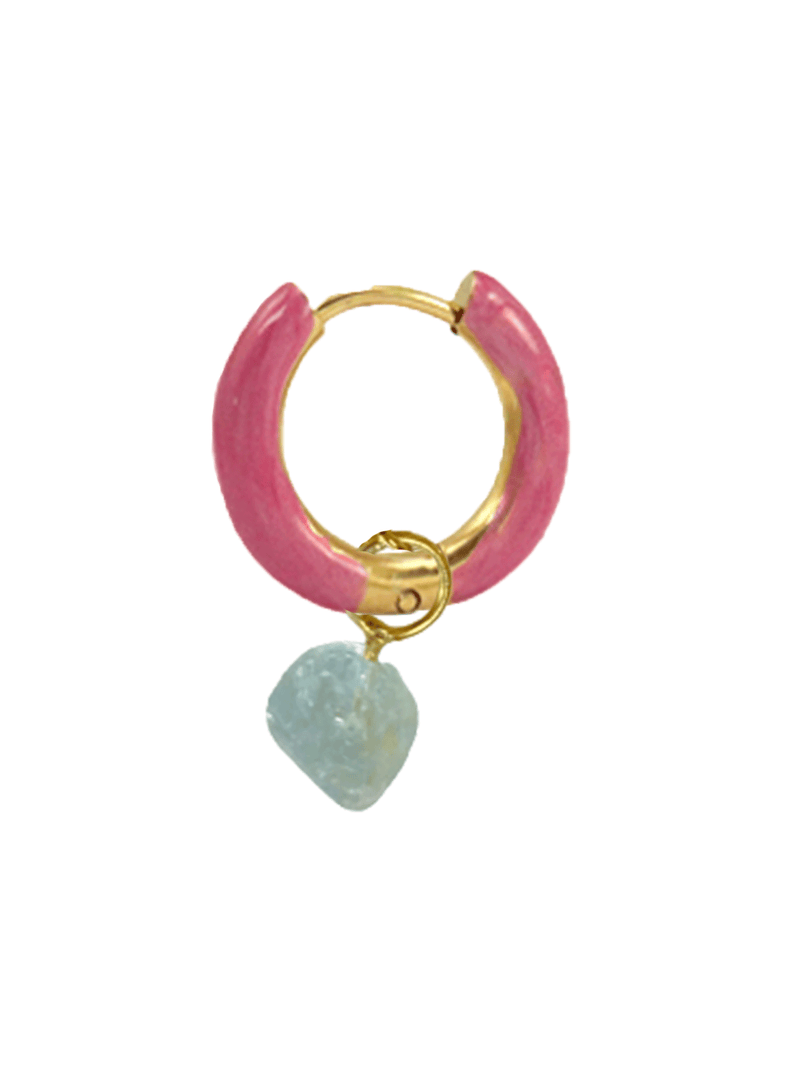 Radiante Pink Crystal Hoop