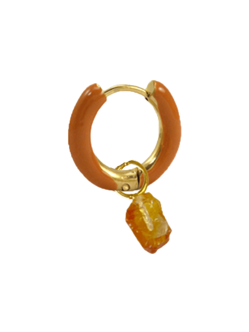 Radiante Orange Crystal Hoop