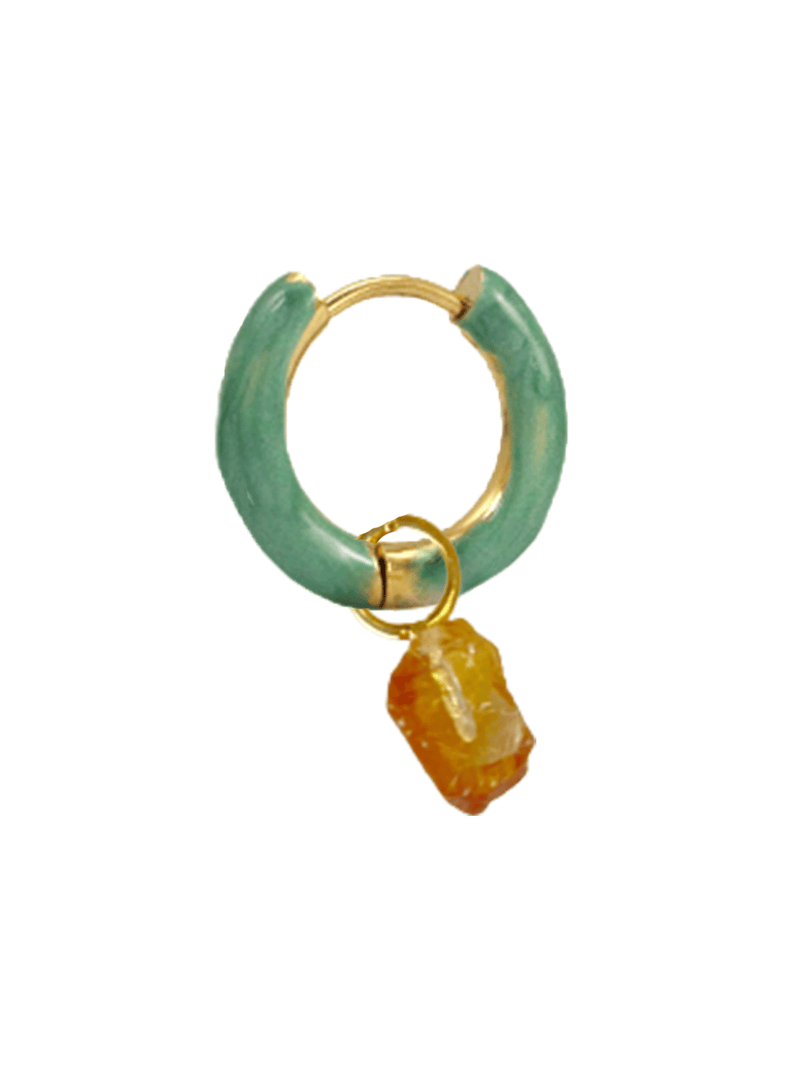 Radiante Green Crystal Hoop