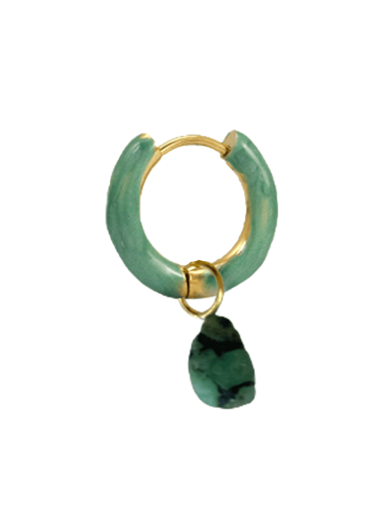 Radiante Green Crystal Hoop