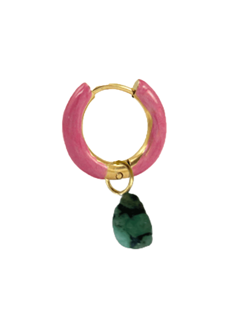 Radiante Pink Crystal Hoop