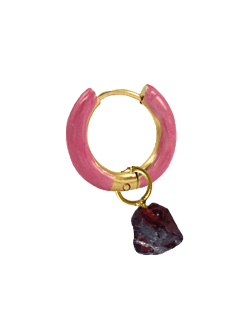 Radiante Pink Crystal Hoop