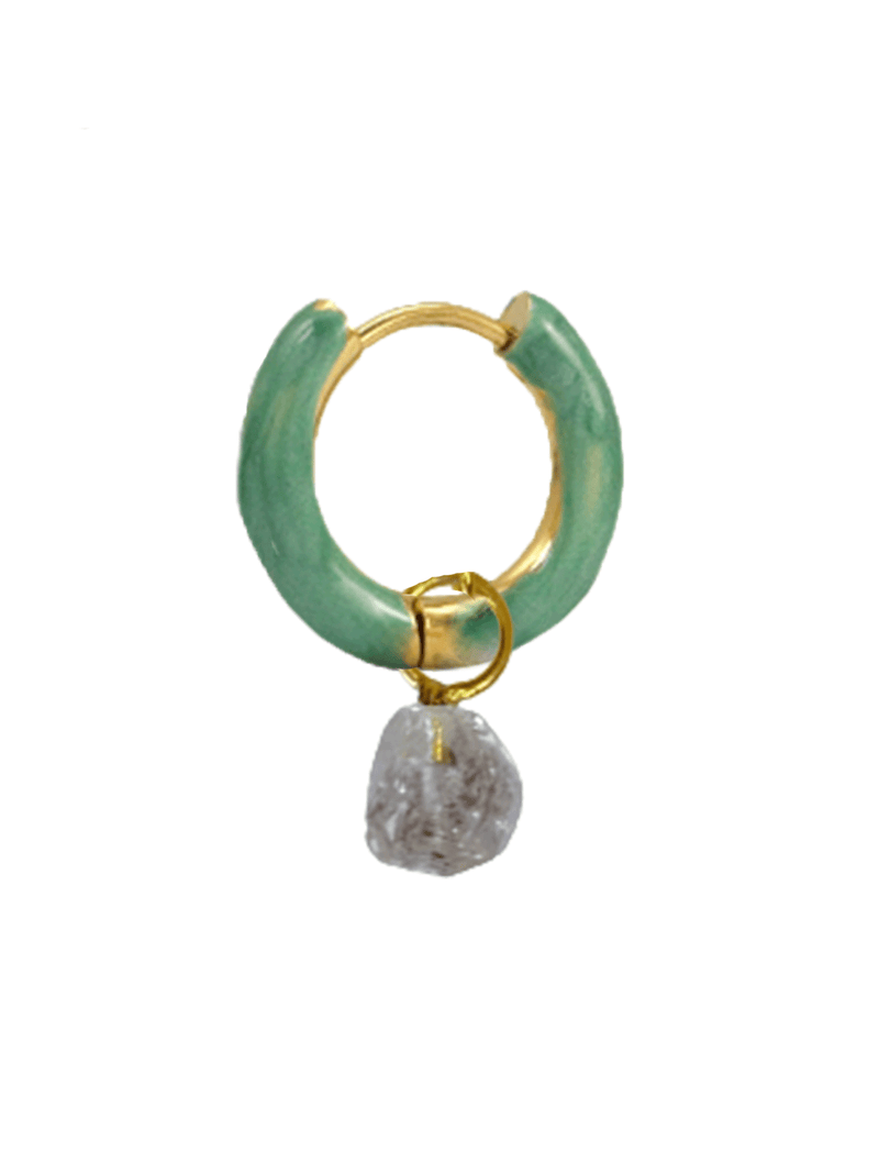 Radiante Green Crystal Hoop