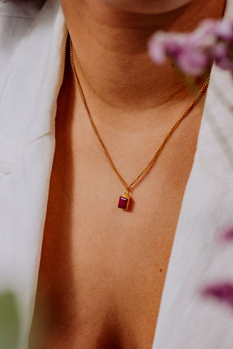 Birthstone Necklace - July / Ruby