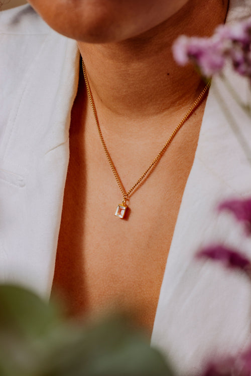 Birthstone Necklace - April / Clear Quartz