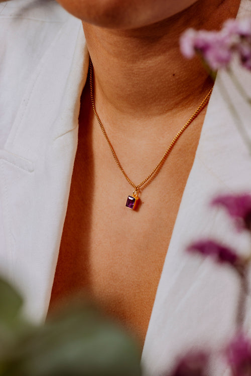 Birthstone Necklace - February / Amethyst