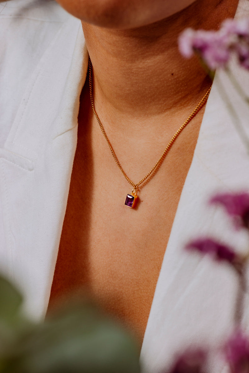 Birthstone Necklace - February / Amethyst