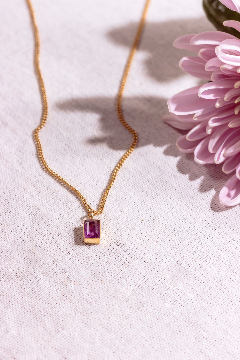 Birthstone Necklace - February / Amethyst