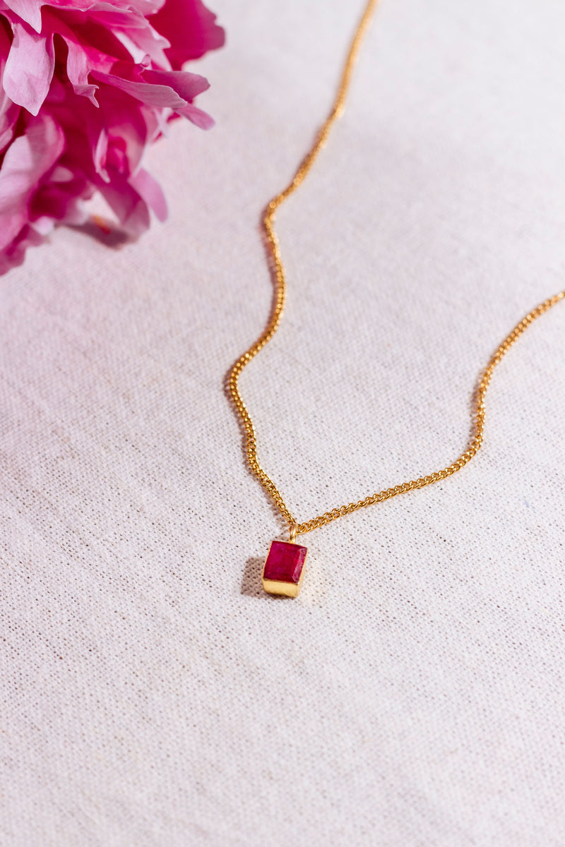 Birthstone Necklace - July / Ruby