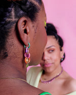 Radiante Purple Crystal Hoop