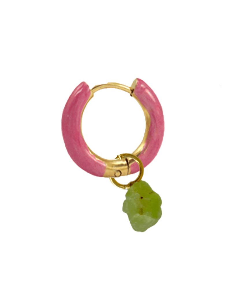 Radiante Pink Crystal Hoop