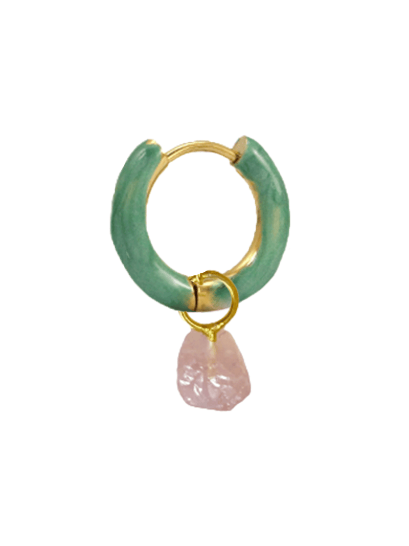 Radiante Green Crystal Hoop