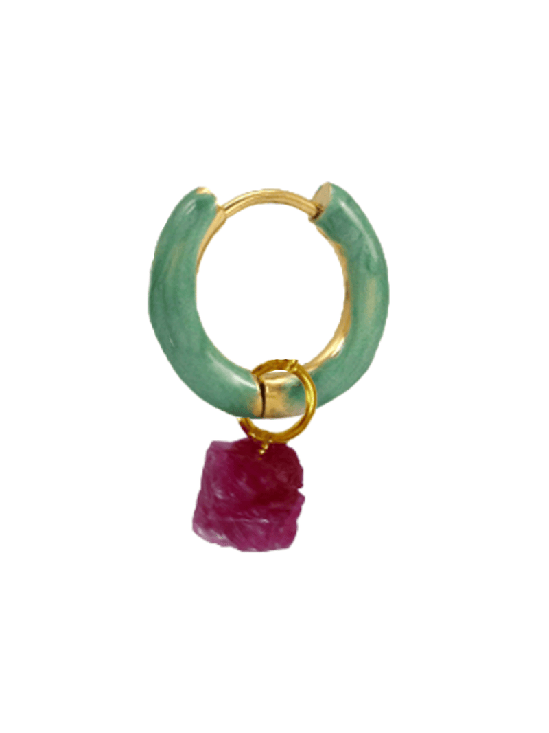 Radiante Green Crystal Hoop