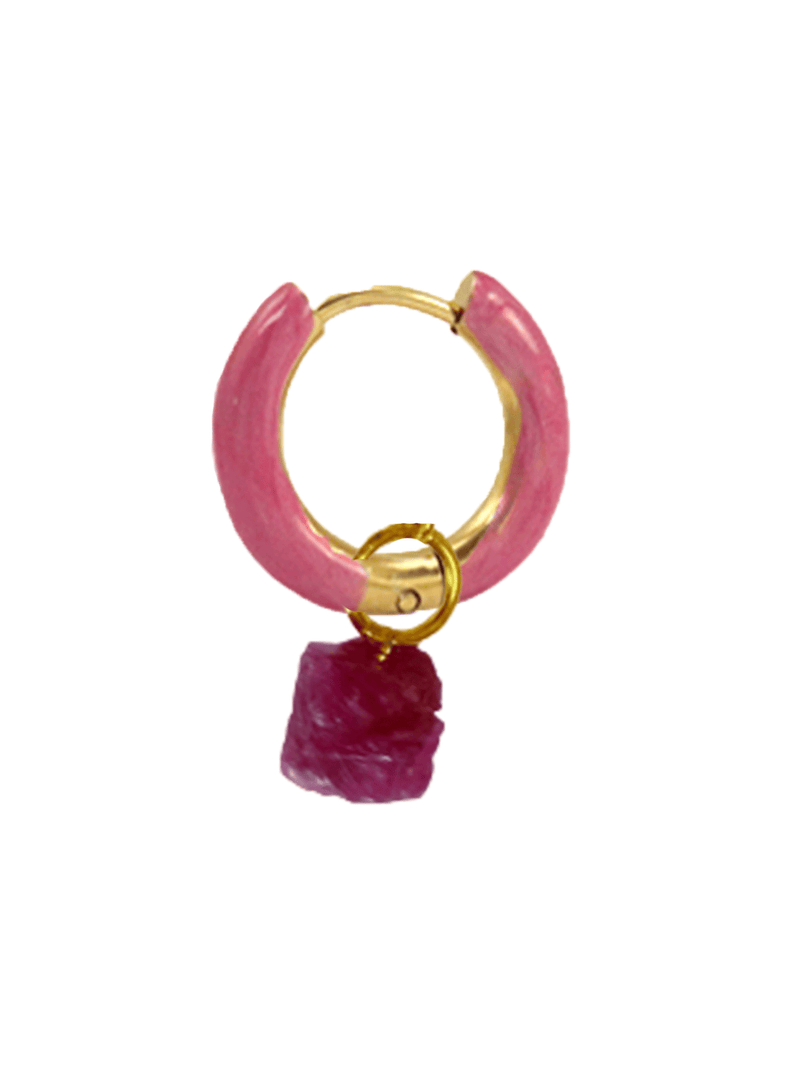 Radiante Pink Crystal Hoop