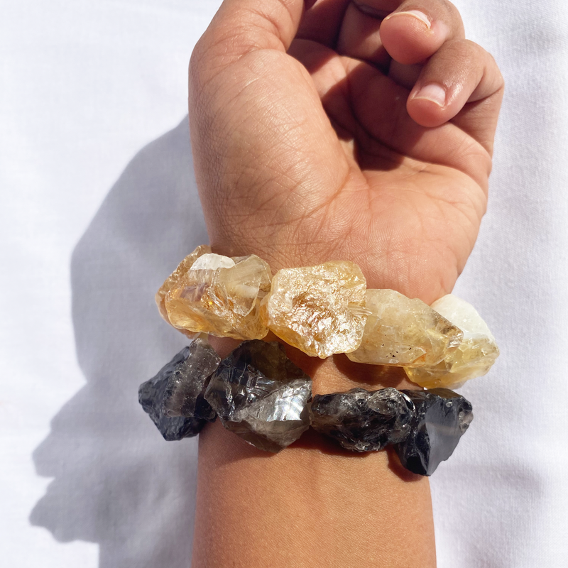 Natural Citrine Chip Crystal Bracelet For Men And Women