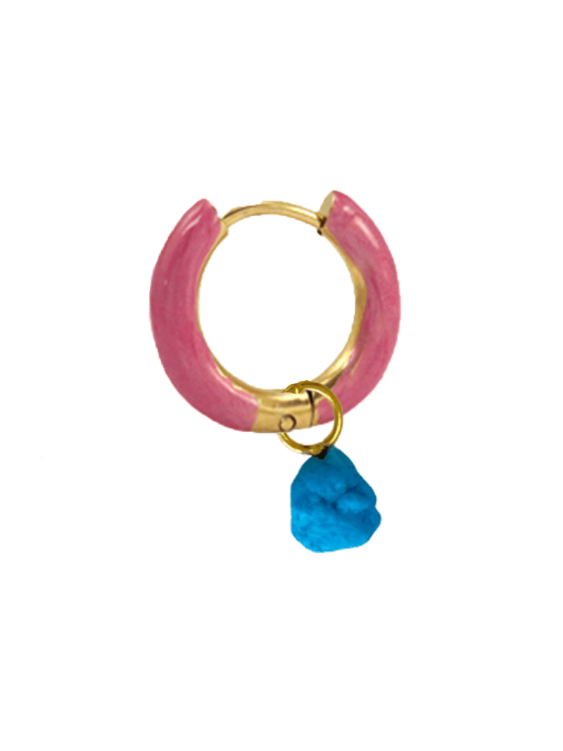 Radiante Pink Crystal Hoop